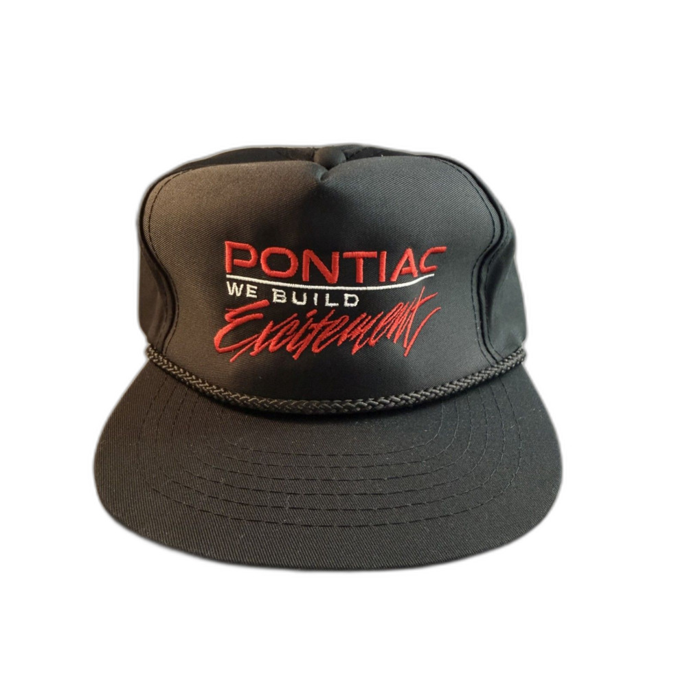 NWOT Vintage Pontiac Youngan We Build Excitement Rope Snap Back Hat One